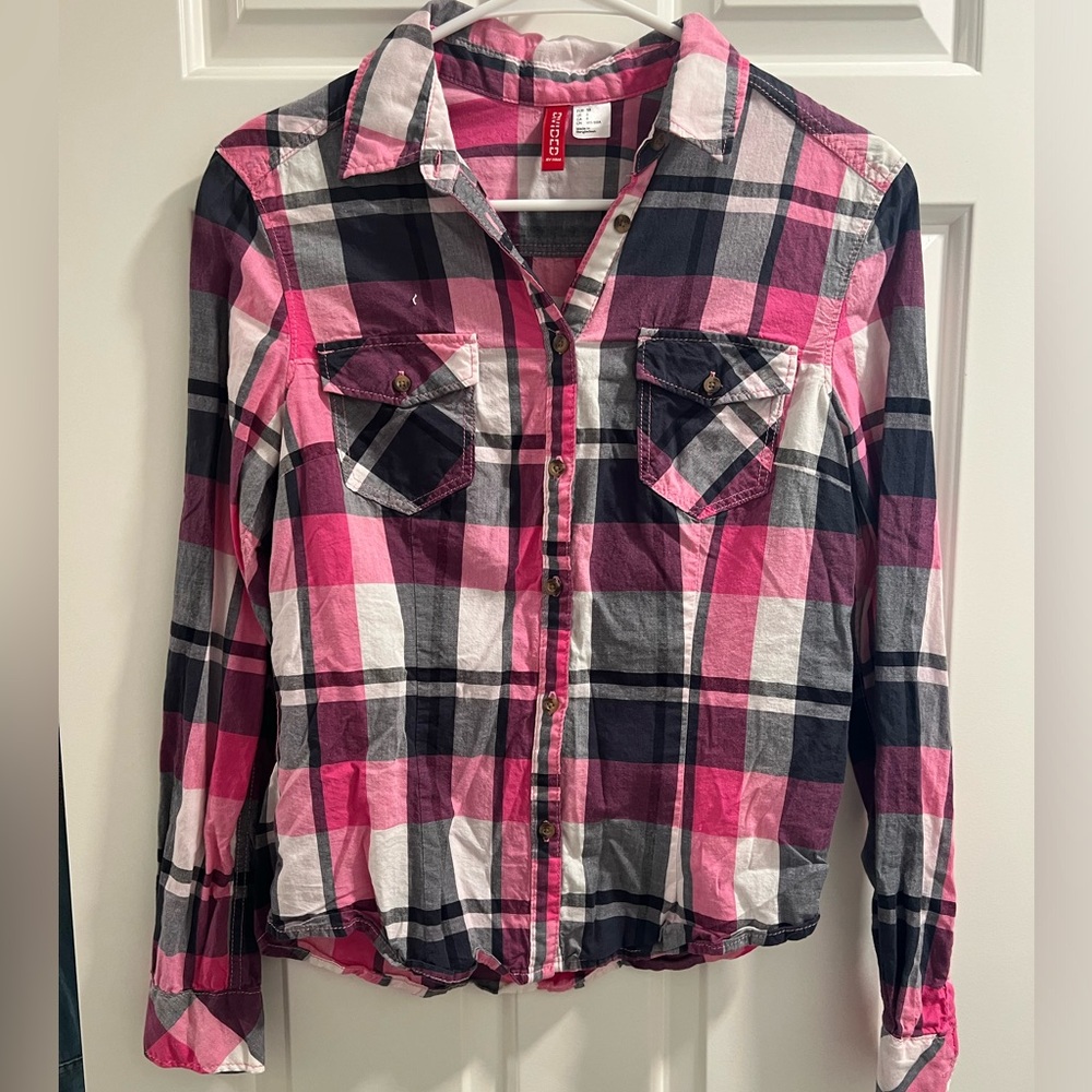 H&M plaid top